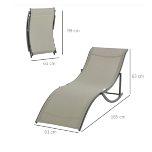Garden Sun Lounger Outdoor Patio Chair Set 2 Metal Luxury Chair Folding Day Bed - Image 4