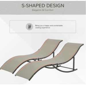 Garden Sun Lounger Outdoor Patio Chair Set 2 Metal Luxury Chair Folding Day Bed - Image 5