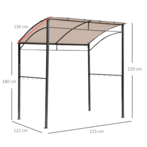 BBQ Gazebo Shelter Metal Barbecue Canopy Patio Awning Sun Shade Pergola Marquee - Image 2