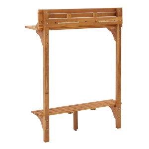Balcony Bar Table Outdoor Patio Stand Solid Wood Deck Rail Garden Furniture - Image 3