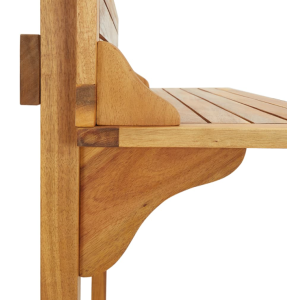 Balcony Bar Table Outdoor Patio Stand Solid Wood Deck Rail Garden Furniture - Image 4