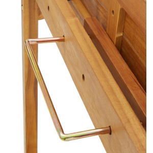 Balcony Bar Table Outdoor Patio Stand Solid Wood Deck Rail Garden Furniture - Image 5
