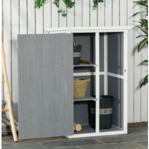 Outdoor Utility Cabinet Garden Storage Shed Waterproof Small Tool Wooden Box - Image 3