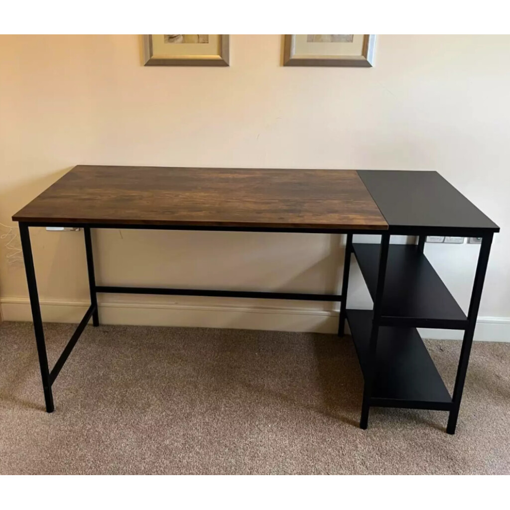 Small Industrial Computer Table Industrial Computer Desk Vintage Retro Writing Table Rustic Metal ...