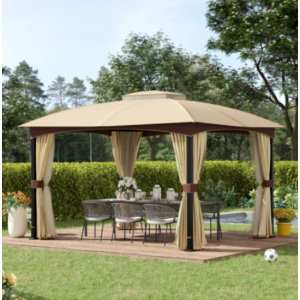 Outdoor Marquee Tent Patio Party Shelter Garden Pergola Canopy Curtains Gazebo - Image 2