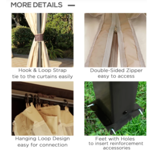 Outdoor Marquee Tent Patio Party Shelter Garden Pergola Canopy Curtains Gazebo - Image 5