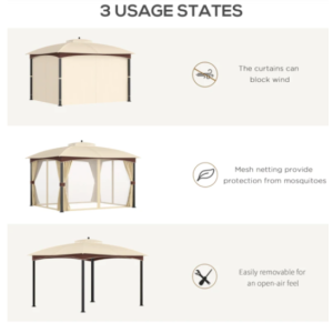 Outdoor Marquee Tent Patio Party Shelter Garden Pergola Canopy Curtains Gazebo - Image 7