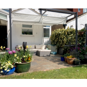 Wall Mounted Pergola Lean To Gazebo Garden Patio Sun Shade Retractable Canopy - Image 5