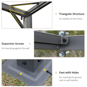 Wall Mounted Pergola Lean To Gazebo Garden Patio Sun Shade Retractable Canopy - Image 7