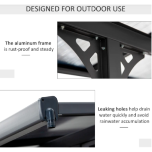 Wall Mounted Pergola Outdoor Aluminium Gazebo Lean To Patio Post Structure Roof - Image 10