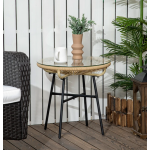 Rattan Coffee Table Small Round Glass Bistro Outdoor Patio Garden End Furniture