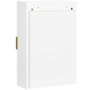 White Bathroom Cabinet Modern Gold Metal Cupboard Contemporary Storage Door Unit - Image 5