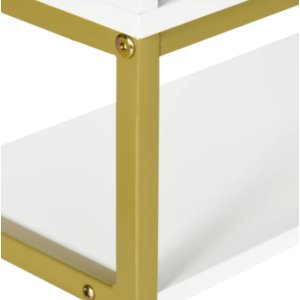 White Bathroom Cabinet Small Wall Shelf Metal Gold Towel Storage Modern Cupboard - Image 6