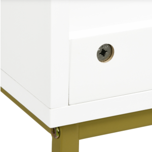 Under Sink Cabinet White Bathroom Cupboard Modern Metal Gold Storage Basin Doors - Image 7