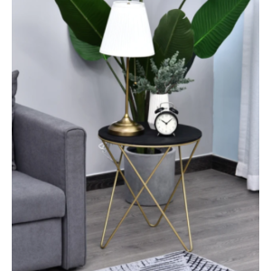 Round Side Table Small Metal Furniture Modern Gold Coffee Accent Plant Stand - Image 3