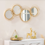 Round Wall Mirror Contemporary Home Room Decor Large Metal Decorative Modern Set