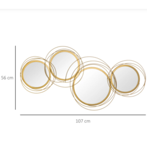 Round Wall Mirror Contemporary Home Room Decor Large Metal Decorative Modern Set - Image 3
