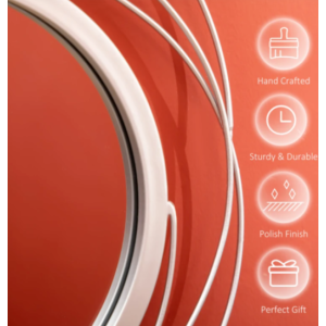 Round Wall Mirror Contemporary Home Room Decor Large Silver Metal Decorative Modern Set - Image 3