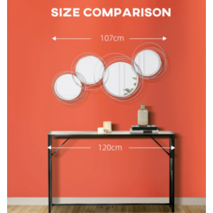 Round Wall Mirror Contemporary Home Room Decor Large Silver Metal Decorative Modern Set - Image 4