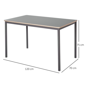 Rectangular Dining Table Rustic Grey Metal Kitchen 4 Seater Modern Furniture - Image 3