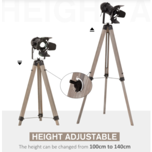 Industrial Floor Lamp Vintage Retro Tripod Spotlight Searchlight Camera Lighting - Image 2