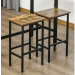Metal Bar Stools Vintage Industrial Chairs Tall Breakfast Rustic Chair Set 2