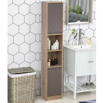Tall Bathroom Cabinet Rustic Storage Cupboard Narrow Slim Industrial Shelf Unit
