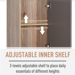 Tall Bathroom Cabinet Rustic Storage Cupboard Narrow Slim Industrial Shelf Unit - Image 8