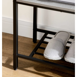 Grey Console Table Rustic Wood Side Cabinet Hallway Metal Storage Sideboard Unit - Image 3