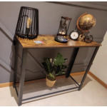 Industrial Console Table Rustic Metal Furniture Vintage Hallway Side Storage