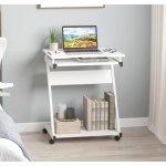 Small Computer Desk White Home Office Furniture Space Saving Writing Study Tray Table