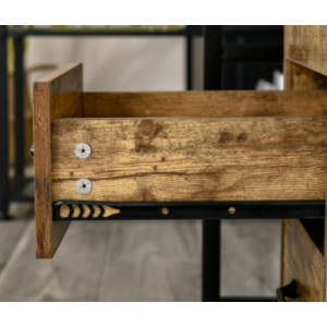 Industrial Filing Cabinet Vintage Chest 3 Drawers Rustic Wheels Office Furniture - Image 5