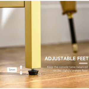 Slim Console Table Gold Glass Hallway Sofa Modern Black Metal Accent Narrow Furniture - Image 3