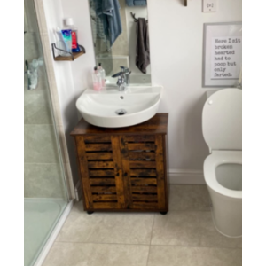 Under Sink Cabinet Vintage Industrial Cupboard Rustic Bathroom Vanity Shelf Unit - Image 3