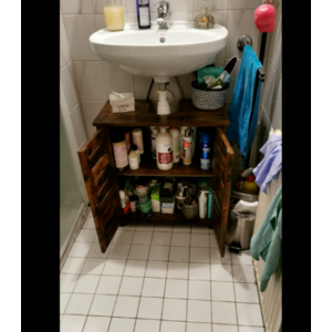 Under Sink Cabinet Vintage Industrial Cupboard Rustic Bathroom Vanity Shelf Unit - Image 5