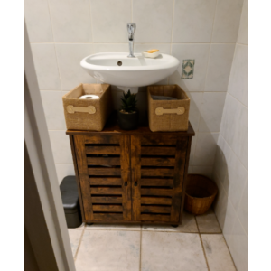 Under Sink Cabinet Vintage Industrial Cupboard Rustic Bathroom Vanity Shelf Unit - Image 6