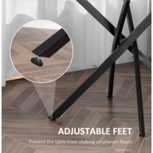 Round Glass Dining Table Kitchen Room Furniture Small Breakfast Modern Metal Leg - Image 6