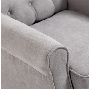 Wing Back Armchair Grey High Wingback Chair Occasional Accent Seat Vintage Sofa - Image 4