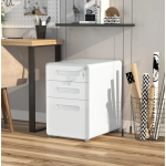 Modern Filling Cabinet White Document Office Organiser Metal Storage Locking Desk Unit