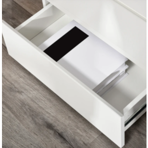 Narrow Chest 5 Drawers Modern White Sideboard Tall Slim Storage Bedroom Cabinet - Image 3