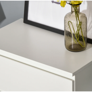 Narrow Chest 4 Drawers Modern White Sideboard Tall Slim Storage Bedroom Cabinet - Image 4