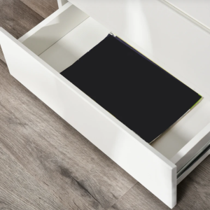 Narrow Chest 4 Drawers Modern White Sideboard Tall Slim Storage Bedroom Cabinet - Image 5