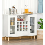 White Kitchen Cabinet Vintage Retro Storage Cupboard Mini Bar Wine Rack Pantry