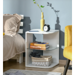 Glass Side Table Modern Display Cabinet Contemporary Corner Bedside Shelf Unit