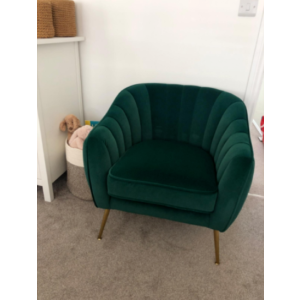 Modern Fabric Armchair Luxury Lounge Chair Occasional Accent Seat Teal Bedroom - Image 3