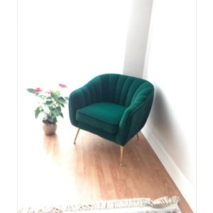 Modern Fabric Armchair Luxury Lounge Chair Occasional Accent Seat Teal Bedroom - Image 4