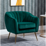 Modern Fabric Armchair Luxury Lounge Chair Occasional Accent Seat Teal Bedroom