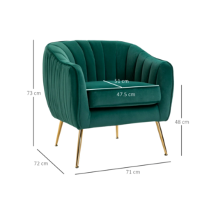 Modern Fabric Armchair Luxury Lounge Chair Occasional Accent Seat Teal Bedroom - Image 5