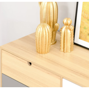 Scandinavian Storage Sideboard Rustic Wooden Side Cabinet Retro Cupboard Drawers - Image 5