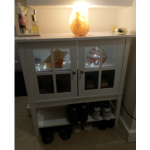 Display Glass Cabinet Small Shabby Chic Side Cupboard Vintage Hallway Sideboard - Image 7